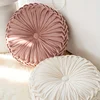 Velvet Pumpkin-Shaped Throw Pillow Soft, Round, Solid Color, Dandelion Pattern, Sofa and Office Decor, Home Accent Cushion 2