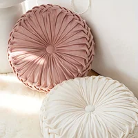 Velvet Pumpkin-Shaped Throw Pillow Soft, Round, Solid Color, Dandelion Pattern, Sofa and Office Decor, Home Accent Cushion 2