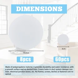 8 - Pack PVC Wall Hole Cover Sheets with 60 Stickers - Dustproof and Durable (AECH04 - 02280)
