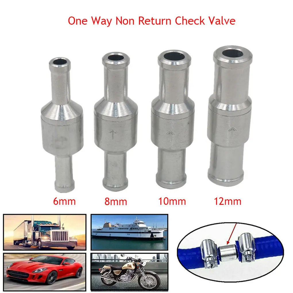 2/3/5 One Way Check Valve Aluminium Valve For Car Check Brake Booster One-Way 6 8 10 12mm Durable