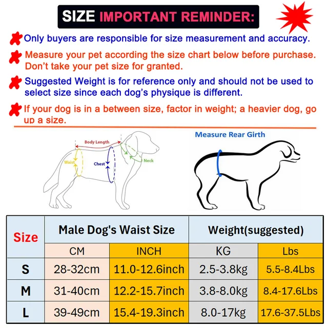 10PCS Washable Male Dog Diaper Reusable Pet Sanitary Panties Nappy Belly Band Wrap Diapers Absorbent Leak Proof Pee Pant For Dog 3
