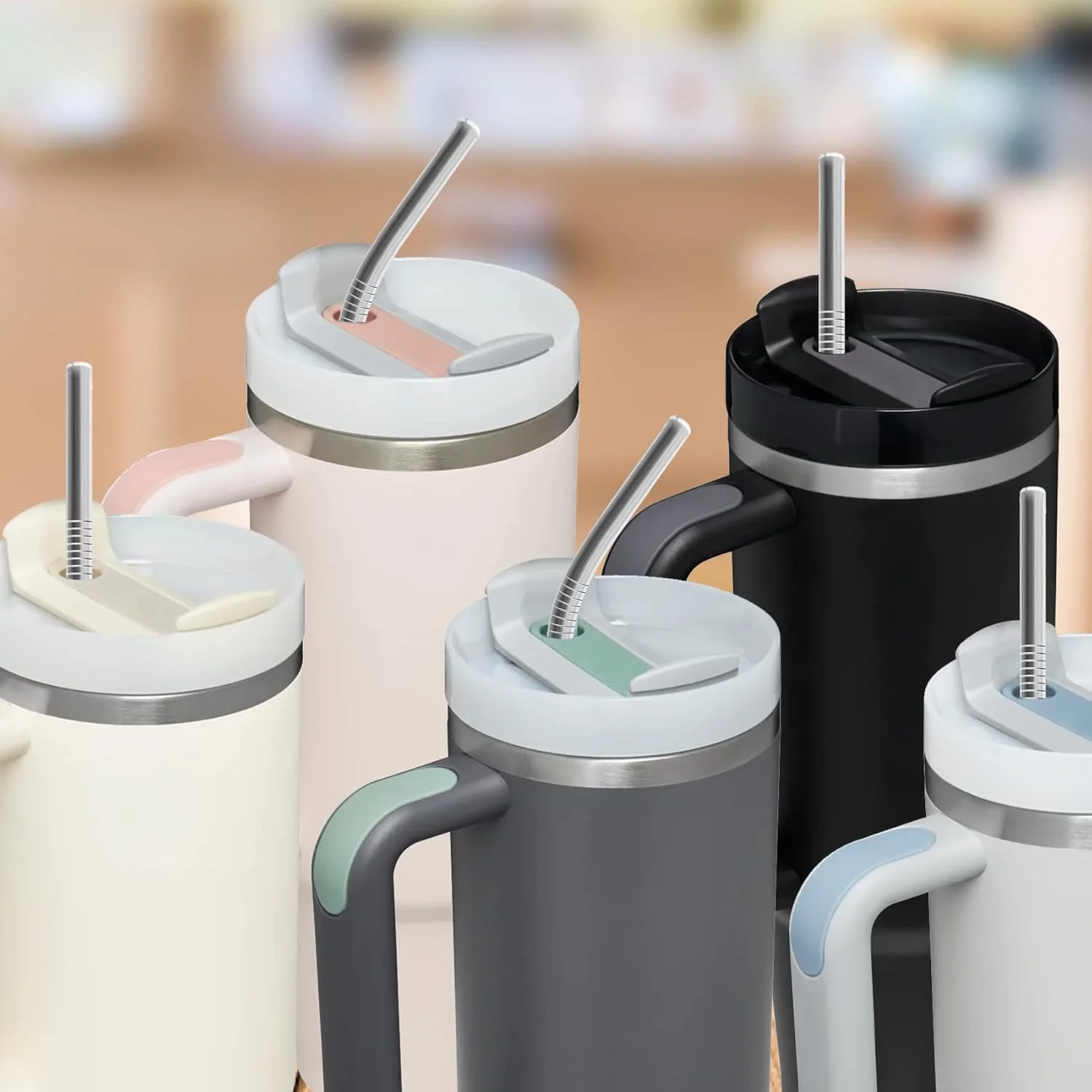 Eco-Friendly Stainless Steel Reusable Straw Set with Cleaning Brush