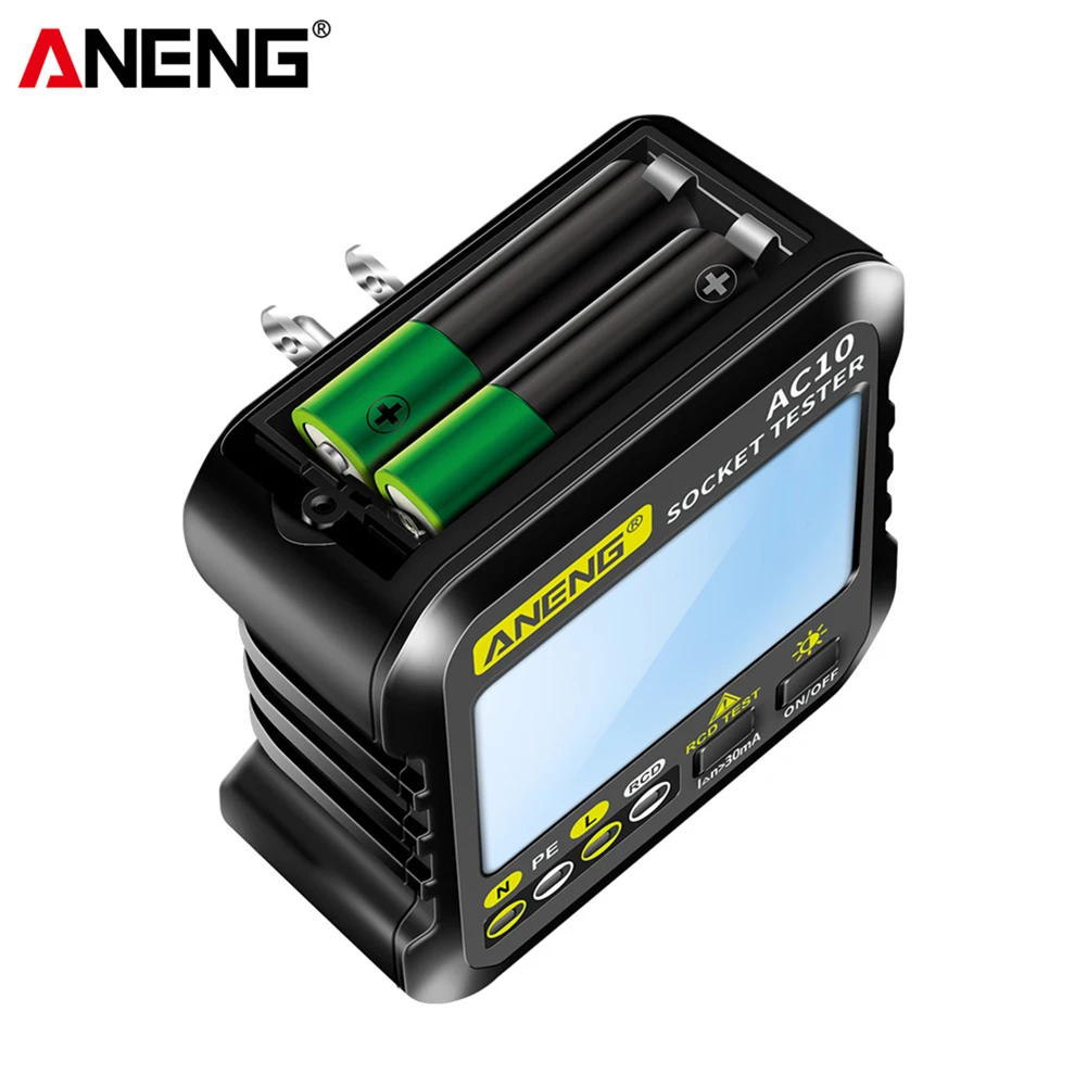 ANENG AC10 Socket Tester LCD Polarity Phase Power Outlet Voltage Test Detector 4