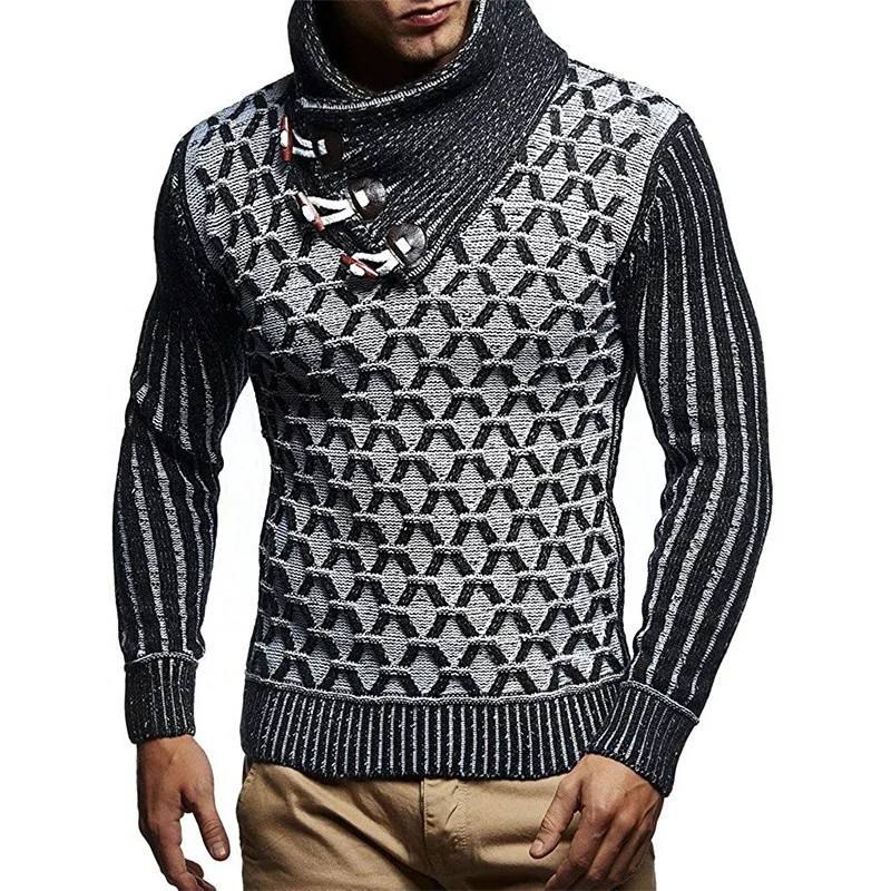Men's Sweater New Autumn And Winter Turtleneck Gothic Punk Casual Plus-Size Sweater