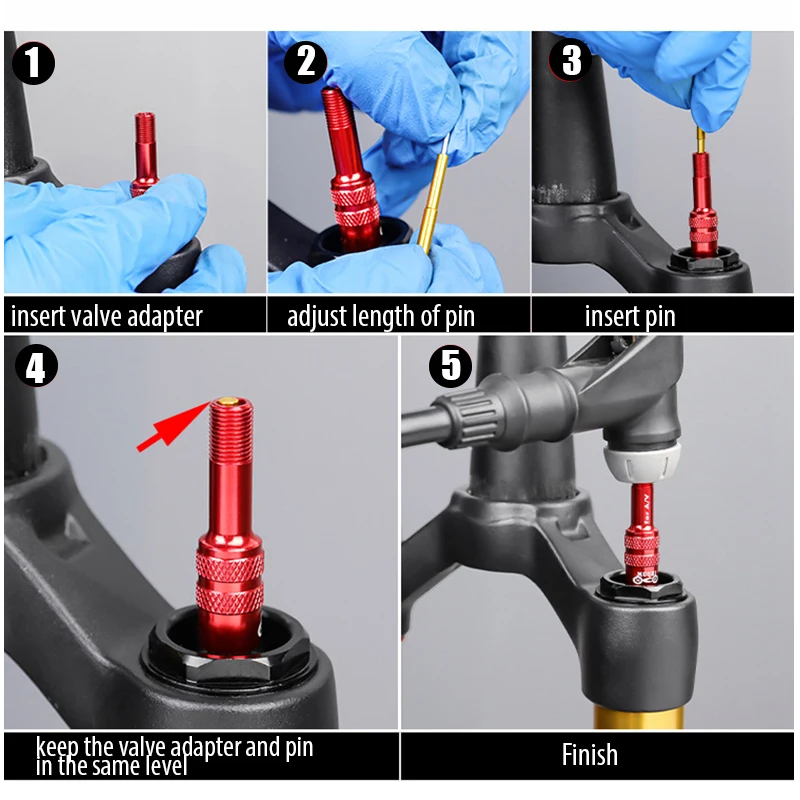 Schrader Valve Air Fork Pump Adapter Topeak Pressure Rite Shock