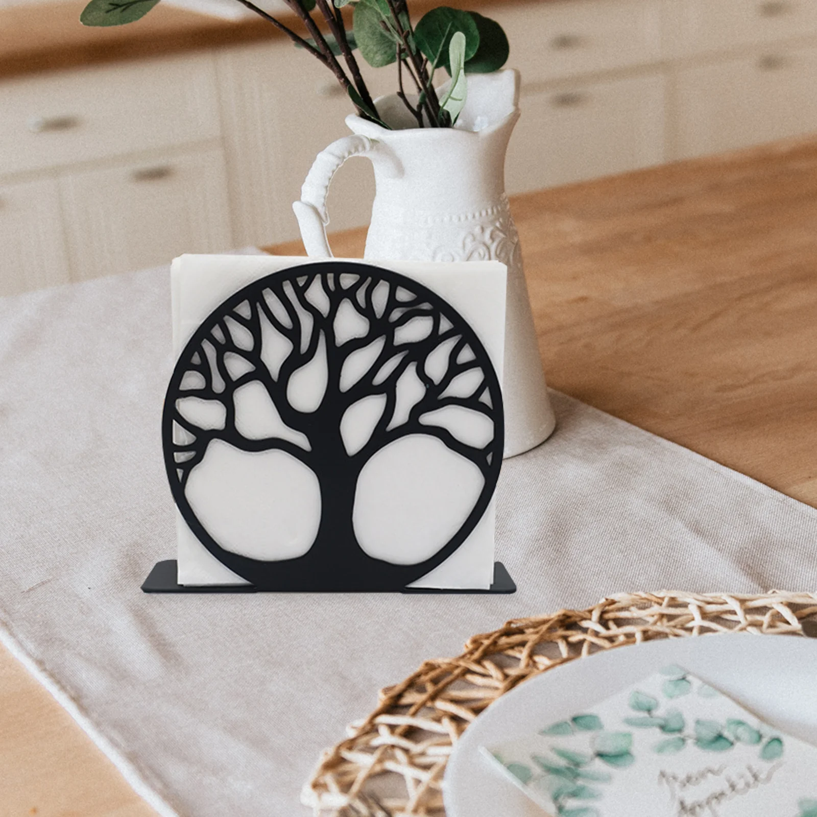 

Tabletop Napkin Holder Decor Decorative Fall Napkins Desktop Autumn Stainless Steel