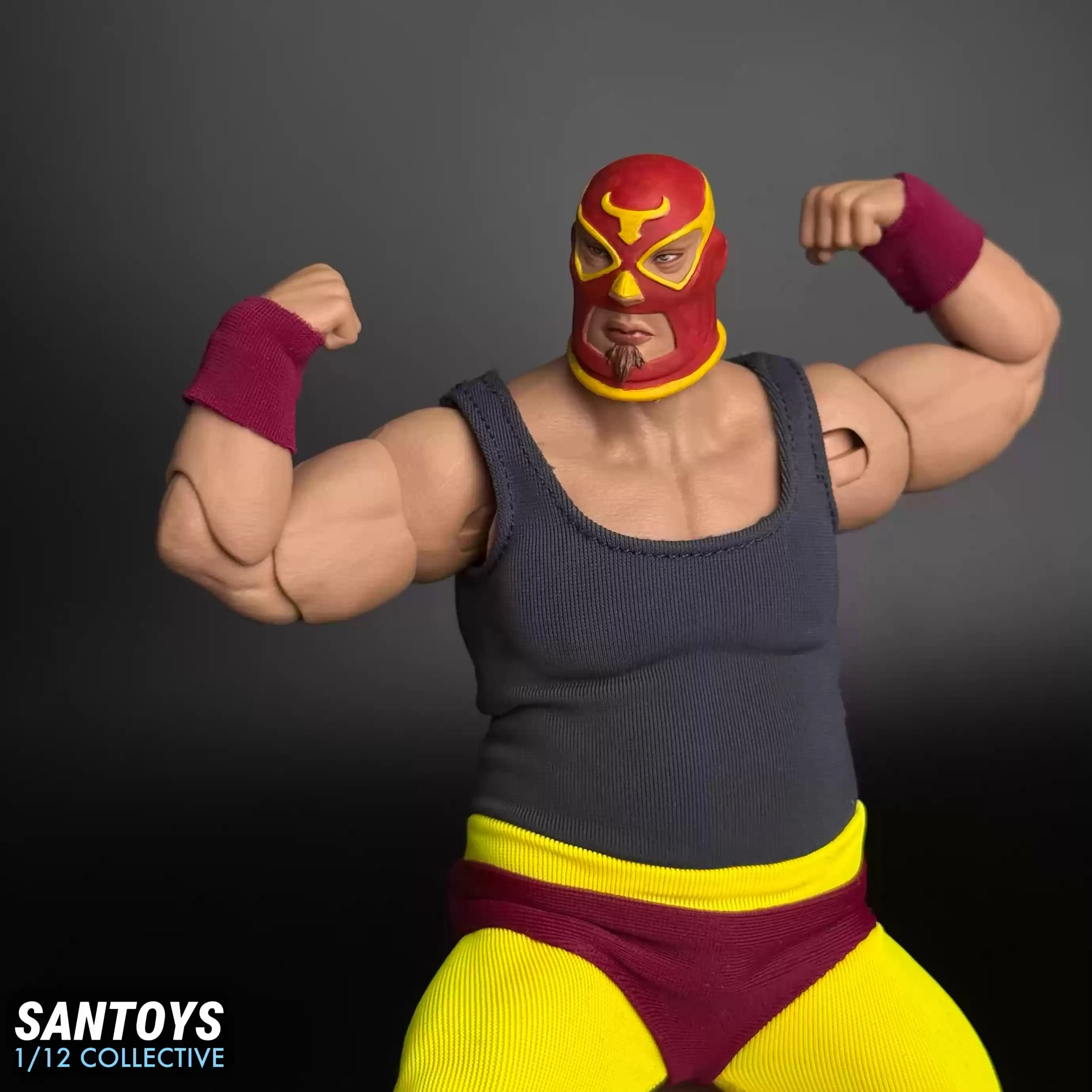 수제 SANTOYS 1/12 남성 군인 마스크 전사 탄성 타이트 손목 밴드 팬티 조끼 액세서리 6in Fat Action Figure Body용