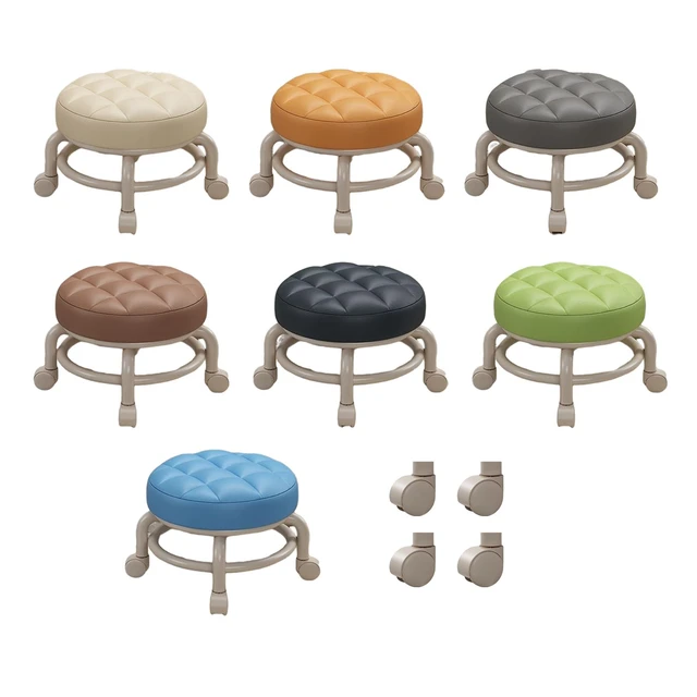 Low Roller Seat Stool Round Sturdy Heavy Duty Small Low Height