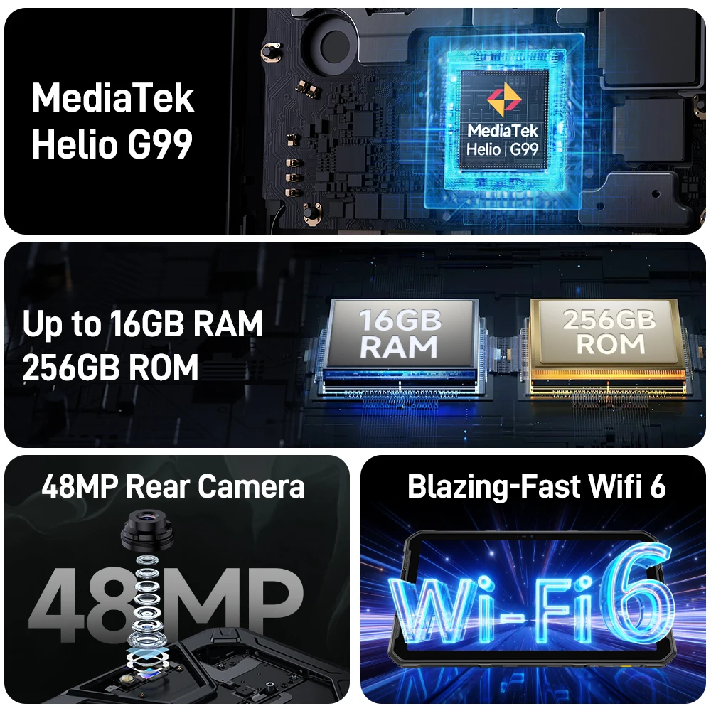 Ulefone Armor Pad 2 Rugged Tablet , 11" 2K , 18600 mAh ,IP68/IP69K Android 13 NFC GPS 4G Tablet Up to 16GB RAM 256GB ROM