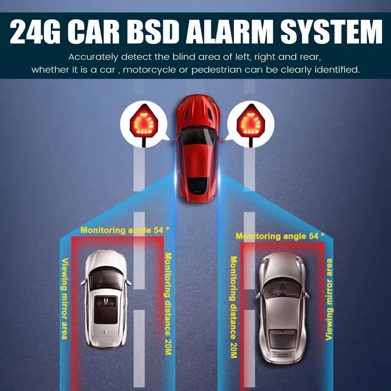Universal 24Ghz Millimeter Wave Radar Car BSD Blind Spot 20M Detection System BSM Blind Spot Monitoring Assistant