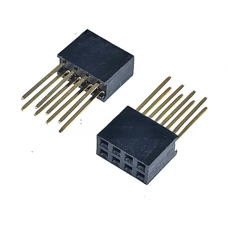 20개 2.54mm 피치 롱 핀 소켓, 확장 핀 길이 11mm, 단일/이중 행 여성 헤더, 1/2×2/3/4/5/6/8/10/15/18P