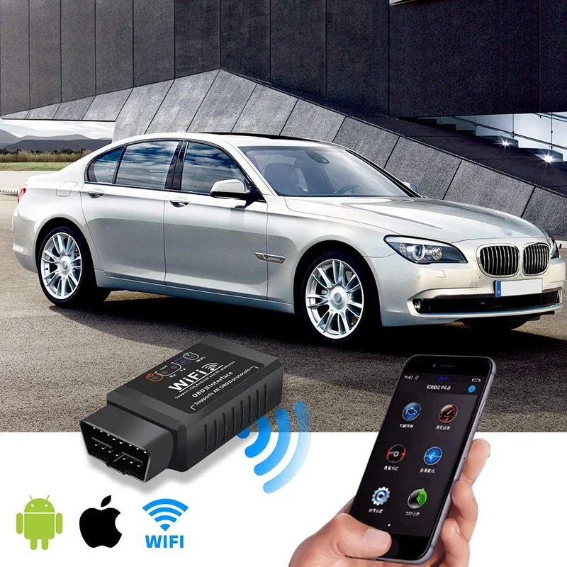 ELM327 V1.5 Scanner Car Code Reader OBD2 WIFI Diagnostic Tool for iPhone IOS /Android Automotive Fault Detector 5