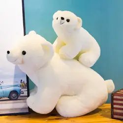 Muñeco de peluche de oso Polar para niños y adultos, juguete de felpa supersuave y corta, novedad