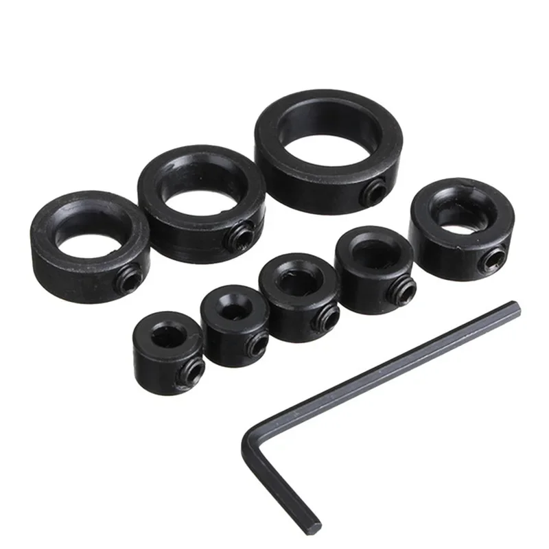Hot Sell 7Pcs/Lot 3-12mm Drill Bit Depth Stop Collar Ring Positioner Spacing Ring Locator Woodworking Drill Bit Hex Wrench 4