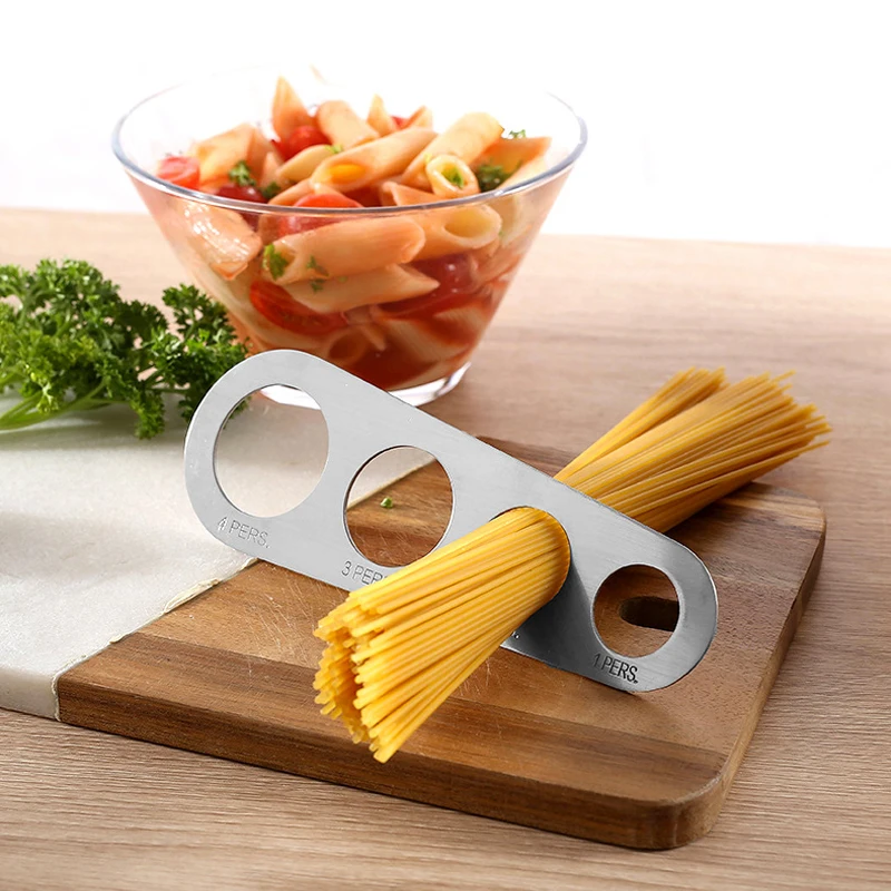 Pasta Ruler Spaghetti Noddles Measure Tool 4-hole Stainless Steel