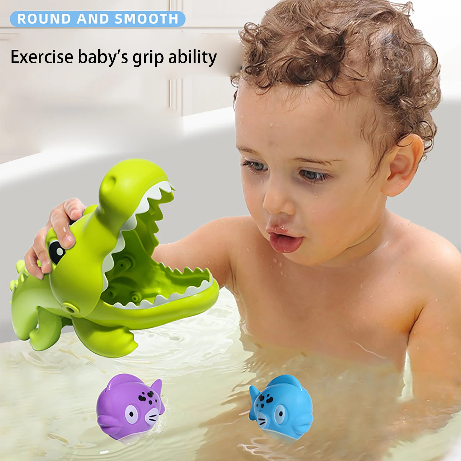 Children's Bathroom Shower Toys Big Crocodile Eating Small Fish Game Parent Child Interaction Puzzle Playing Water 4