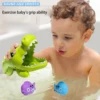 Children's Bathroom Shower Toys Big Crocodile Eating Small Fish Game Parent Child Interaction Puzzle Playing Water 4