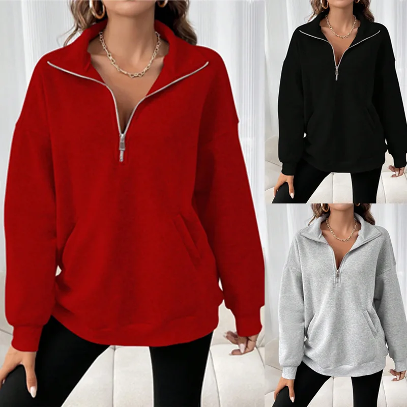 Women Autumn Winter Sweatshirts Long Sleeve Pullover