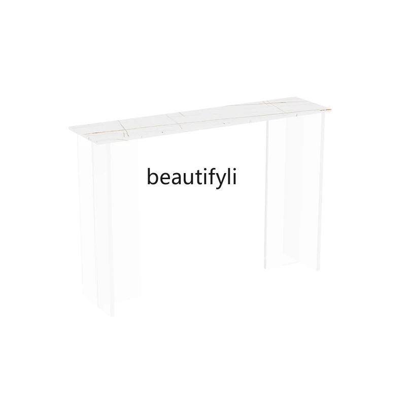 

hj Acrylic Suspended Console Wall Stone Plate Light Luxury Storage Rack Simple Modern