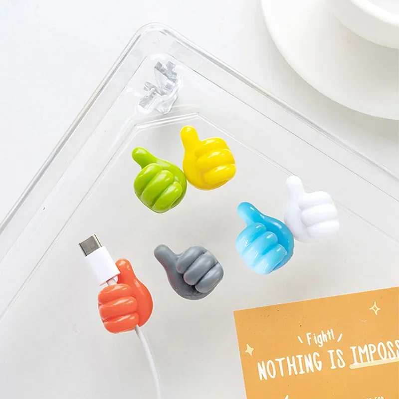 Cable Protector USB Organizer Desk Set Thumb Hook Cable Clip Adhesive Silicone Organizer Cables Support 10pcs