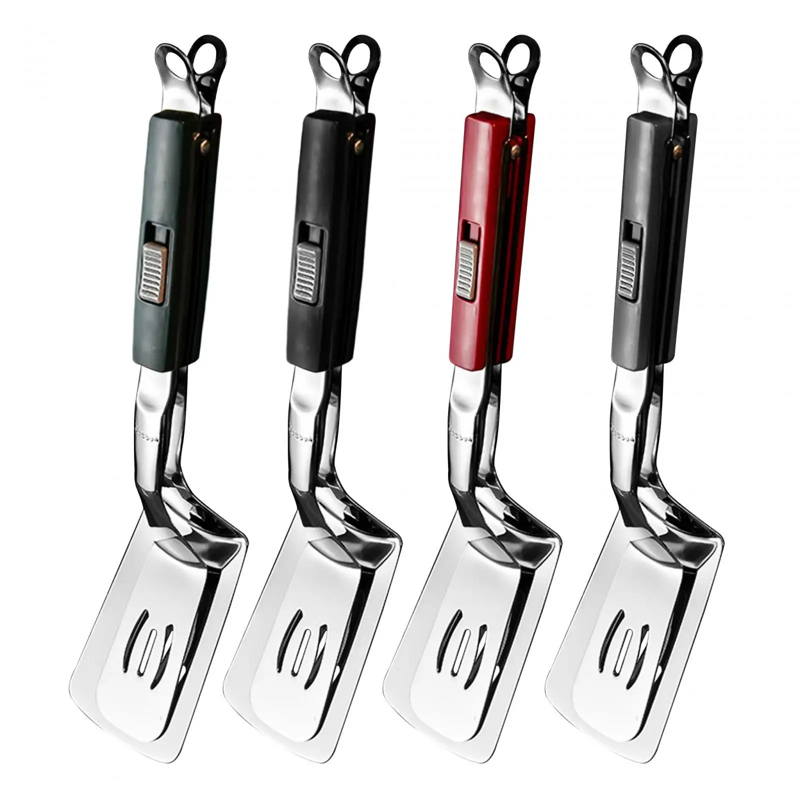 Cooking Spatula Tongs Slotted Double Grill Steak Clamps Fish Fillets Burgers Eggs