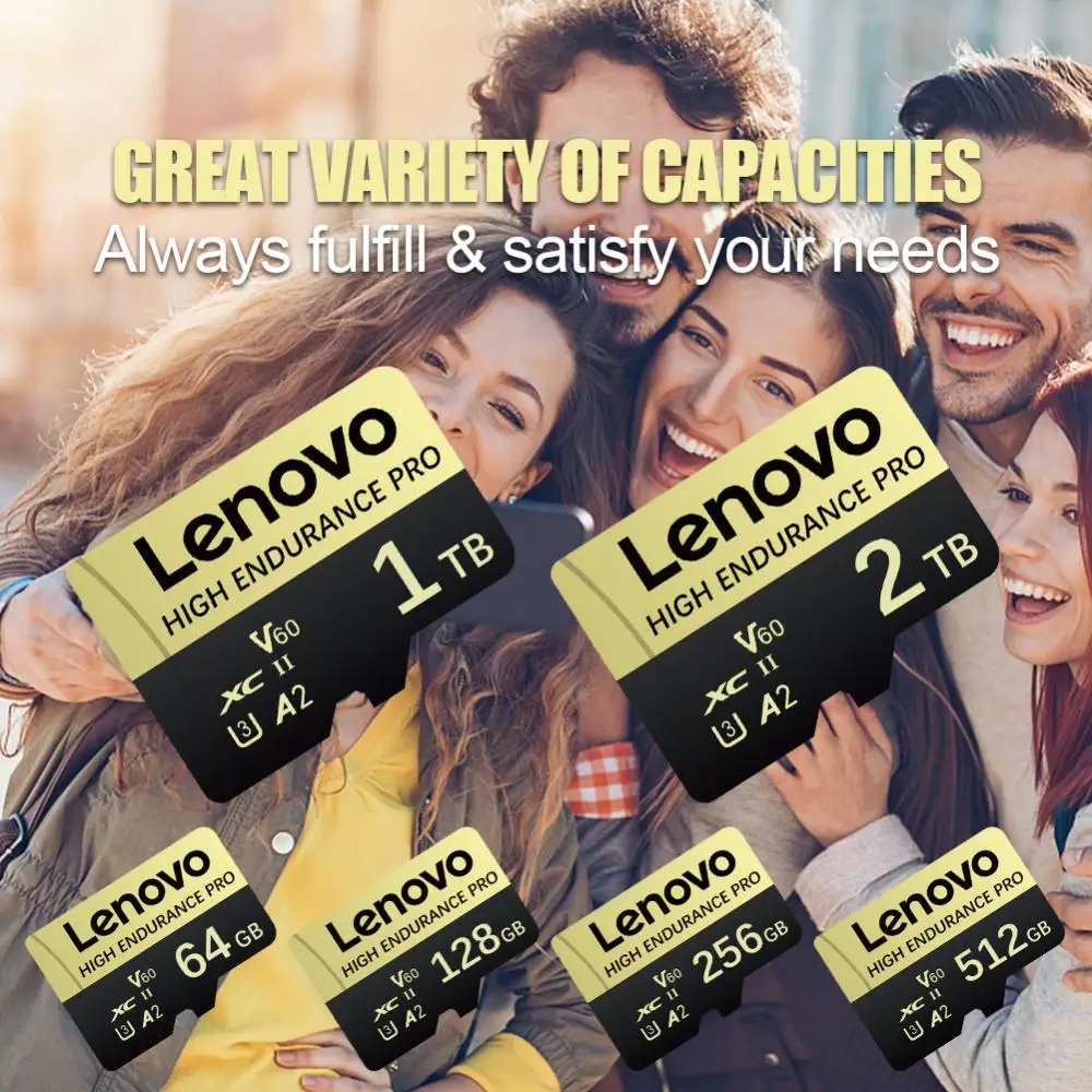 Lenovo Memory Card 2TB 1TB Class10 V60 A2 TF Card 512GB Mini SD 128GB High Speed Micro TF SD 256GB for Nintendo Switch