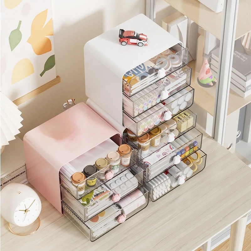 Multi-Layer Desktop Drawer Box Desk Pen Holder Hair Accessories Storage Shelf Cosmetic Stationery Storage Box Home School