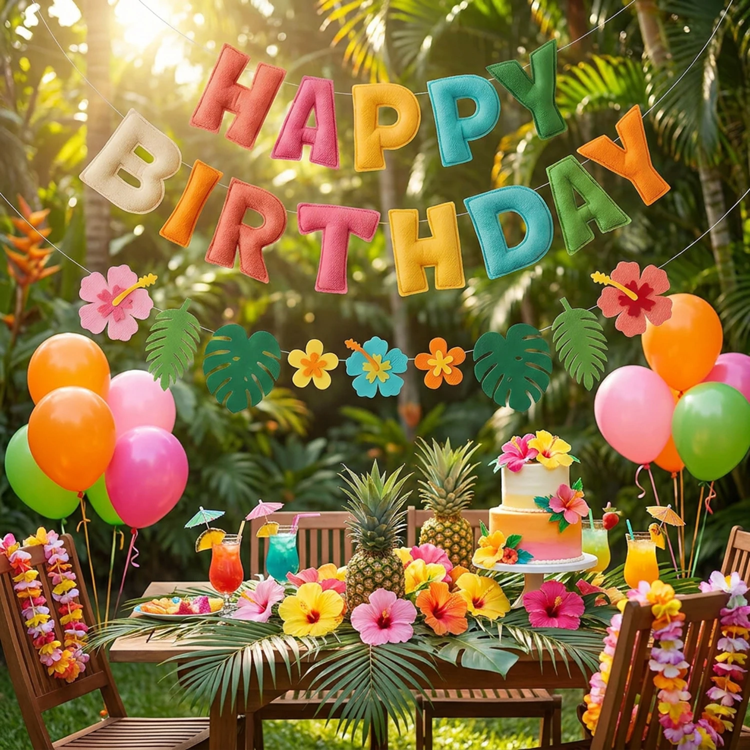 Tropical Felt Banner Garland 2