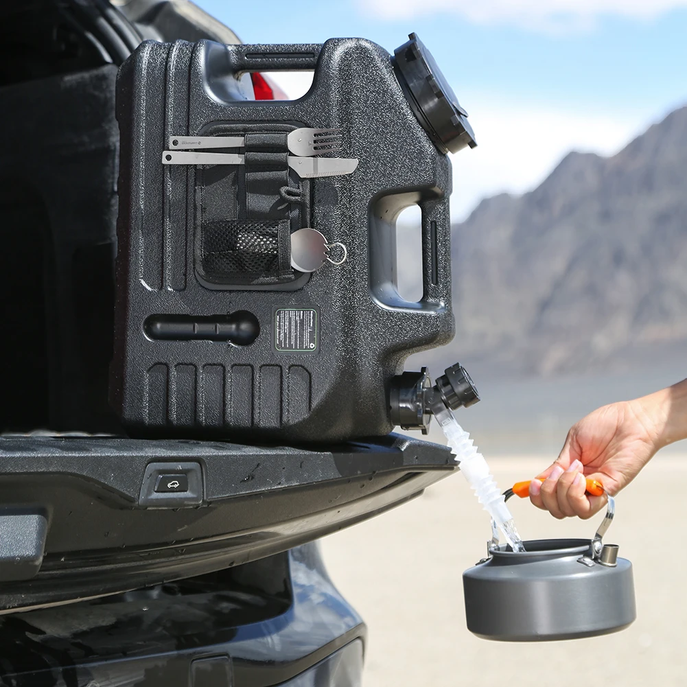 13L Camping Water Container with Spigot Emergency Water Tank Water Pump Faucet Emergency Water Bucket for Outdoor Camping Travel