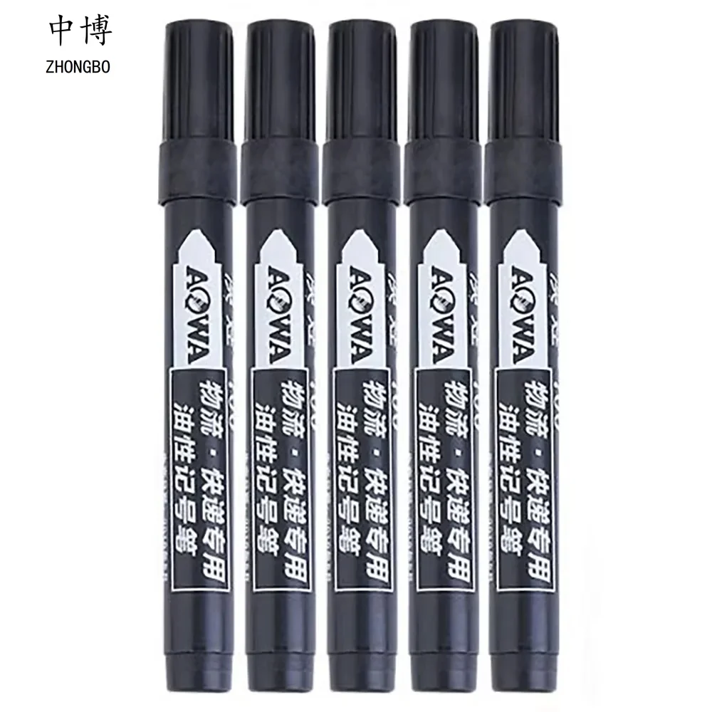 3/9pcs 영구 페인트 마커 펜 타이어 용 방수 블랙 펜 유성 마커 빠른 건조 서명 펜 문구 용품