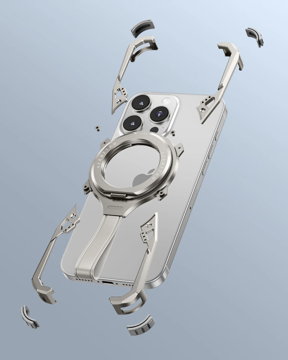 Eary Frameless Phone Case for iPhone 16 Pro Max with MagSafe 360°Rotatable Kickstand with Lanyard Wireless Charging 16 Pro Cover