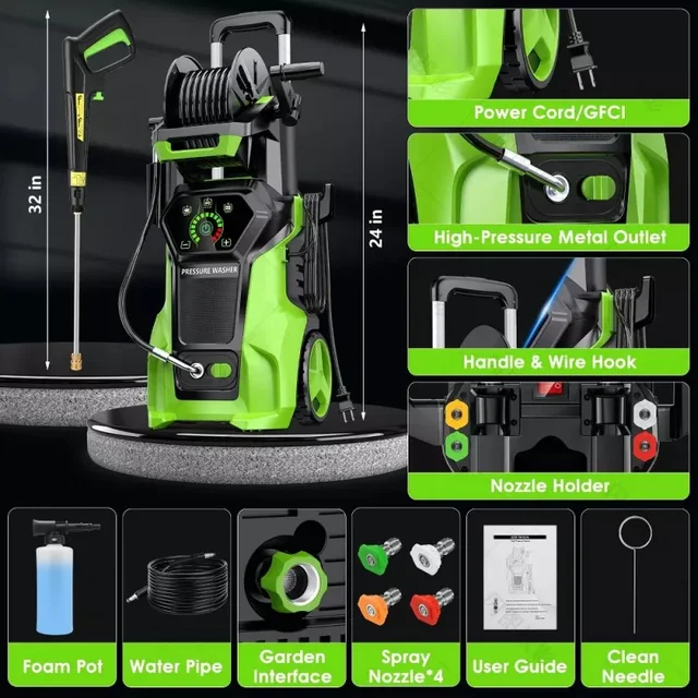 Electric Pressure Washer 4800 PSI 3.2 GPM High Power Washer with 4 Different Tips, 1800W Pressure Cleaner Machine for Car,Patios 5