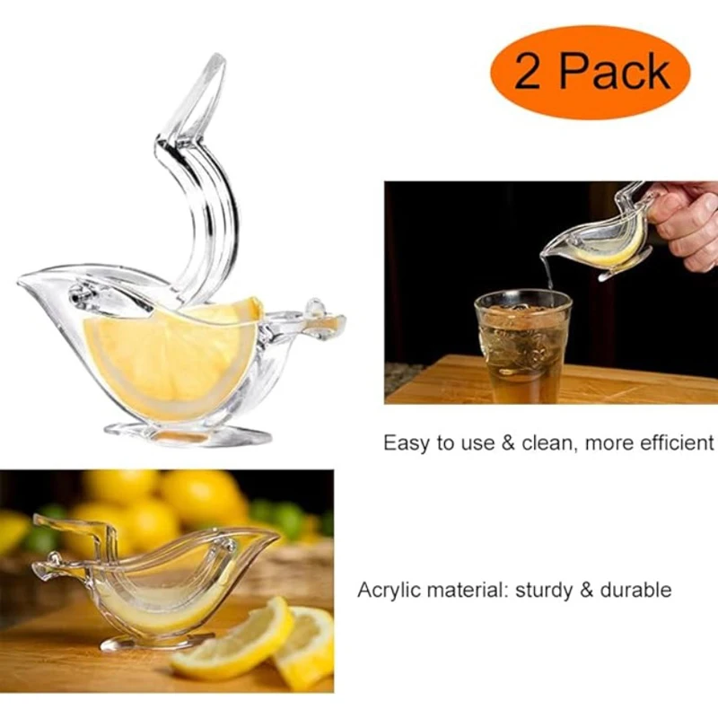 2pc Bird Lemon Lime Squeezer Manual Citrus Juicer Acrylic Glass Wedge Lime Press lemon squeezer juice squeezer