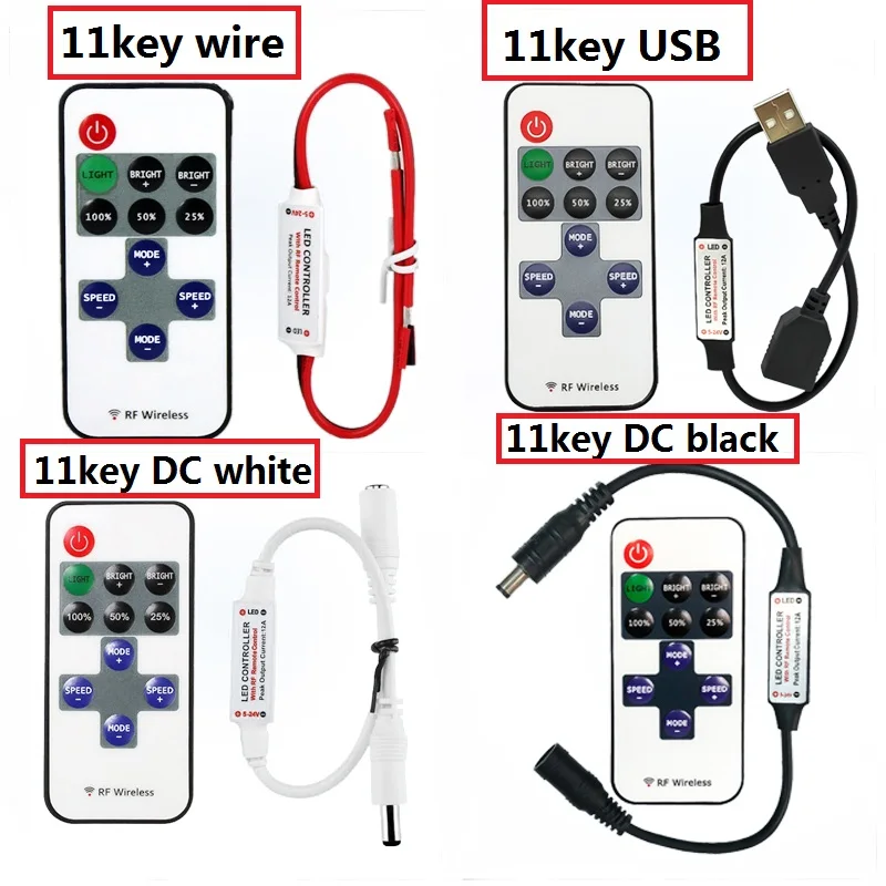 RF Wireless Led Remote Controller Led Dimmer Controller For Single Color Light Strip DC5-24V SMD5050/3528/5730/3014 11Keys led strip controller wireless controller led controller