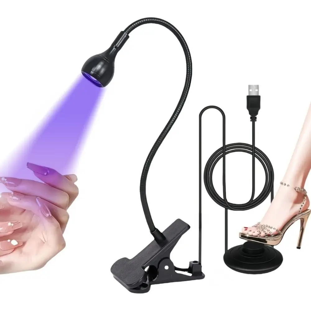 5W 파워 UV LED 네일 램프 클립형 풋 페달 스위치 젤 폴리쉬 경화 램프 플래시 경화 플렉시블 데스크탑 네일 드라이어 네일 살롱용