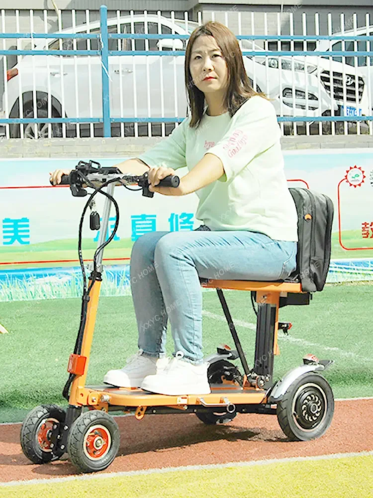 Foldable Three-Four-Wheel Electric Scooter for the Elderly