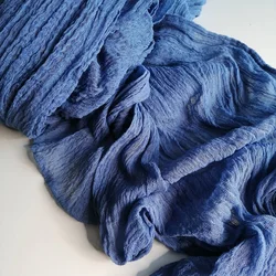Elegant Burgundy Cheesecloth Table Runner Set - Pack of 4 for Weddings, Holidays, and Events Decor (Blue)