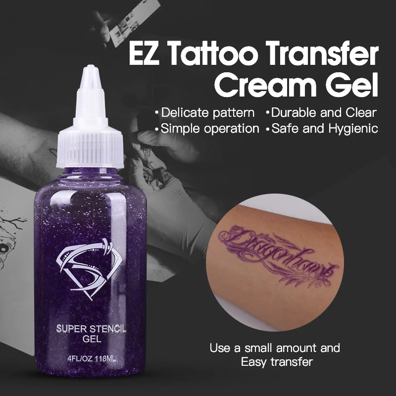 EZ Professional Tattoo Transfer Cream Gel Bottled 4oz Tattoo Art