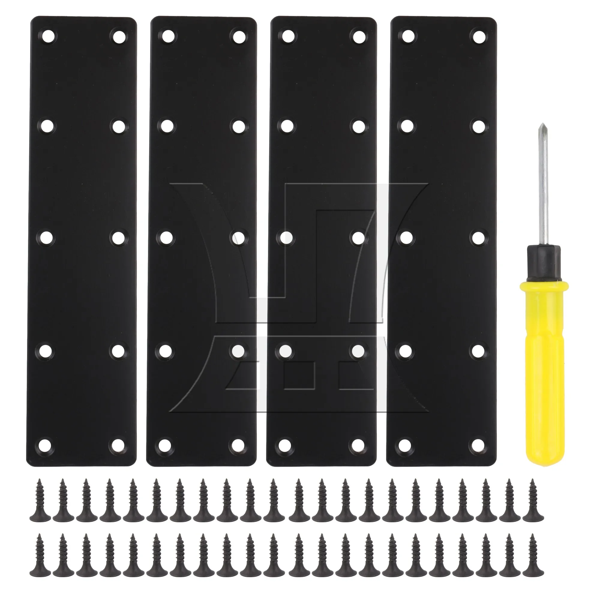 

CNBTR 4 Pieces Straight Flat Bracket Stainless Steel for Furniture 7.87"x1.89" Black