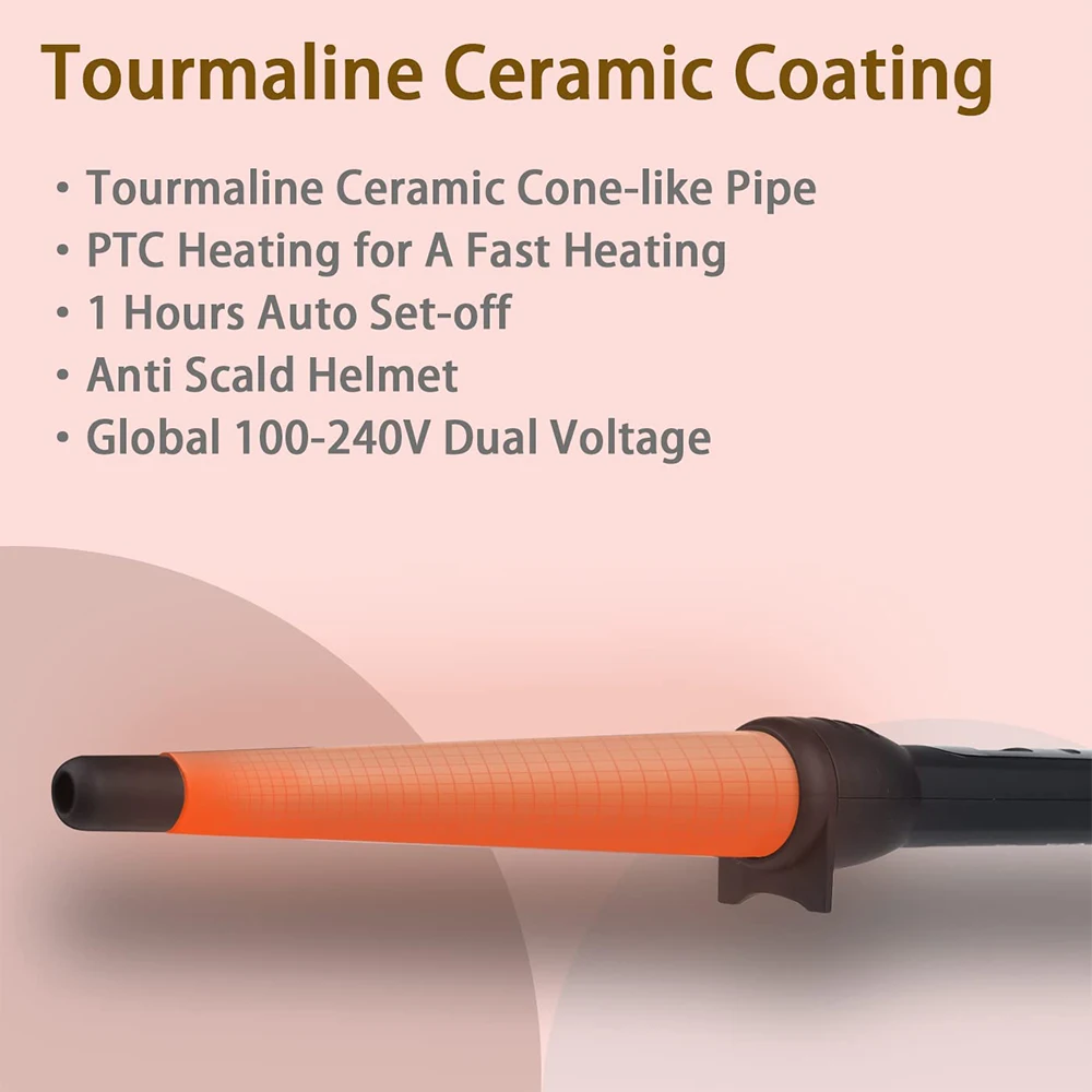 Hair Curler Ceramic Curling Iron Professional Curling Hair Tools 1-1/2 Inch Cone Electric Wand Roller Fast Heat Curlers hair curler hair iron hair tools
