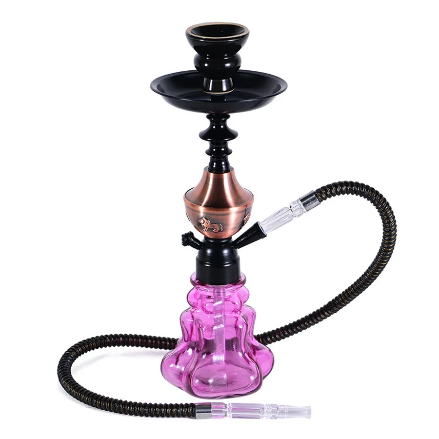 

DEJAYA Small Portable Shisha Pipe Set Travel Hookah Narguile Chicha Pipa with Hose Bowl Tongs Charcoal Tray Smoking Accessories