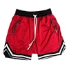 Men's Sports Basketball Shorts for Muscle Fitness Running Training Jogging Capris Breathable Quick Drying Zipper Pants 4