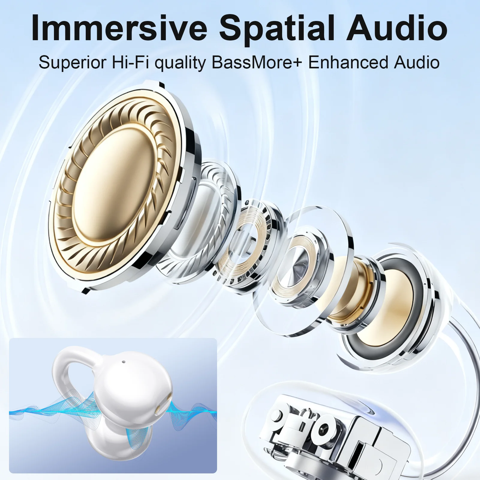 Wireless Translation Earphones with Microphone for Outdoor Sports