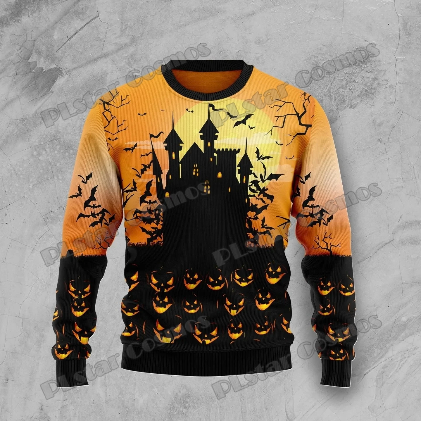 PLstar Cosmos Rottweiler Halloween 3D Printed Men's Ugly Christmas Sweater Winter Unisex Casual Knit Pullover Sweater ZZM29