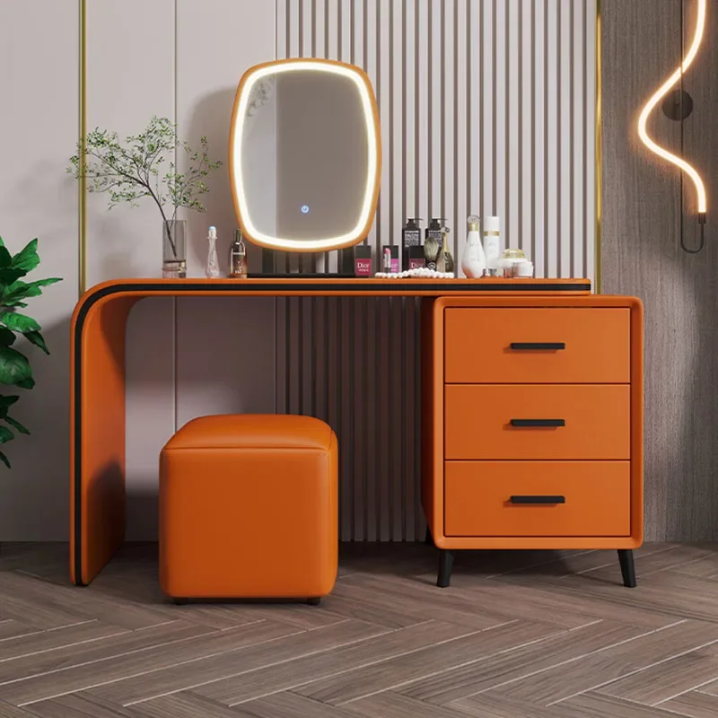 

Makeup Nordic Dressing Table Nail Multifunctional Storage Cabinet Toilet Makeup Table Lights Comoda Pra Quarto Trendy Furniture