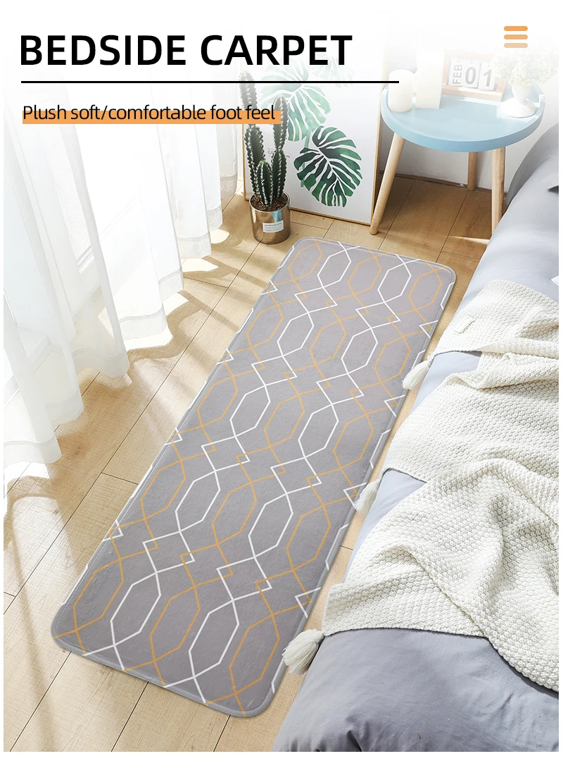 Cartoon Plush Bedroom Carpet - Non-slip Bedside Mat