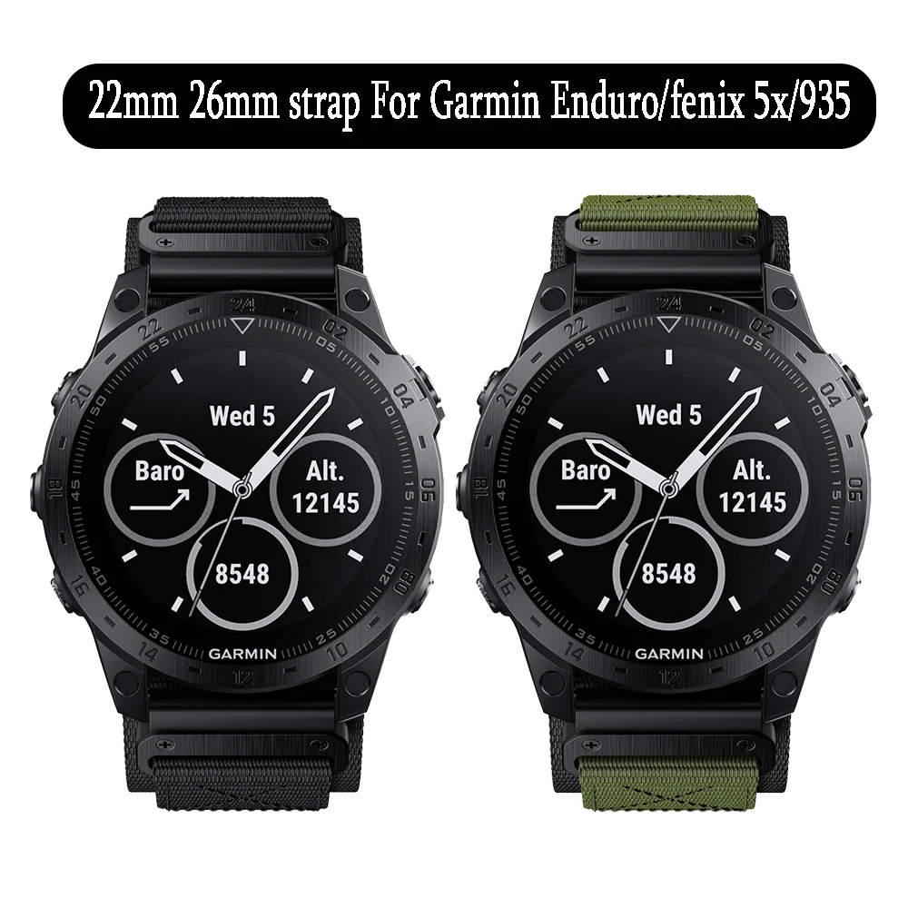 Cinturino Per Orologio In Nylon Look Per Garmin Tactix 7/Quatix 7X/Instinct 2X Solar/Tactix Delta/Mk2/935 Qucikfit 22 26Mm Tactical Sportband