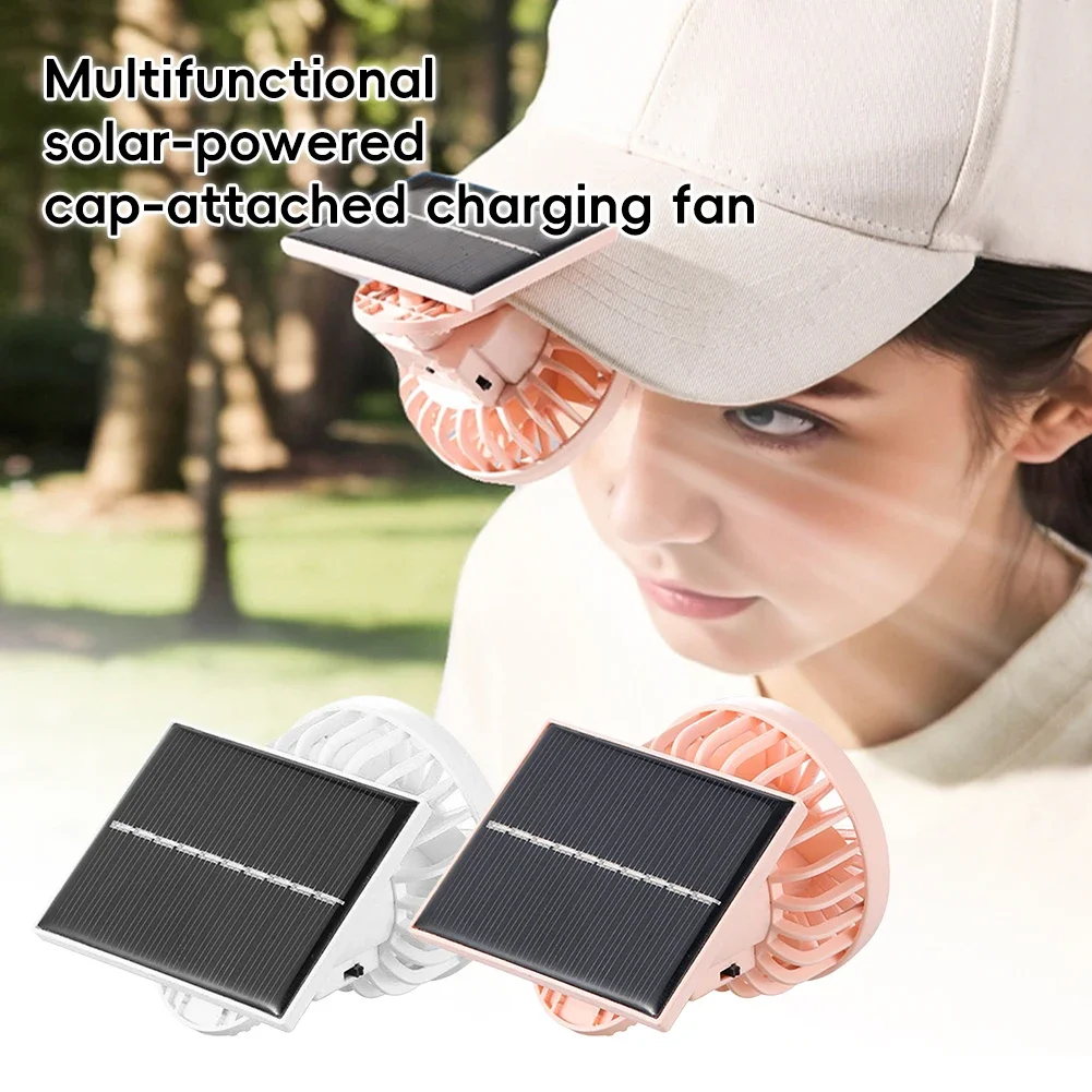 Portable Mini Hand Clip Fan USB Rechargeable Solar Powered Fan For Travel Outdoor Hiking Camping Clip On Air Cooling Small Fan