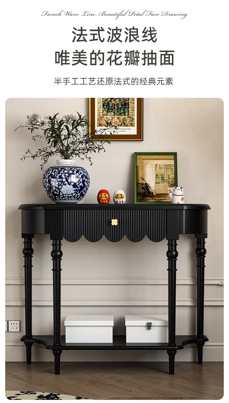 Консоль для спальни, Простой настенный шкаф из массива дерева, стол для ...