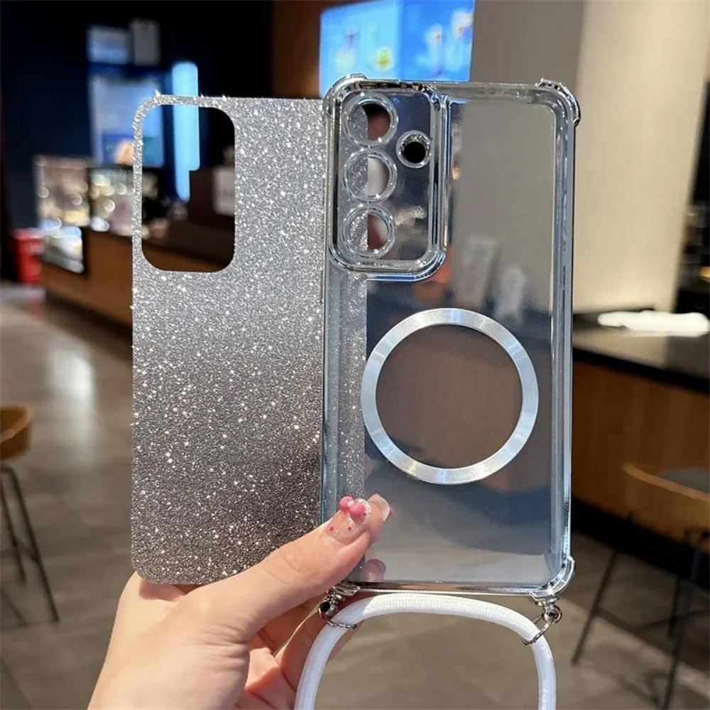 Clear Magnetic Crossbody Lanyard Necklace Phone Case Cover